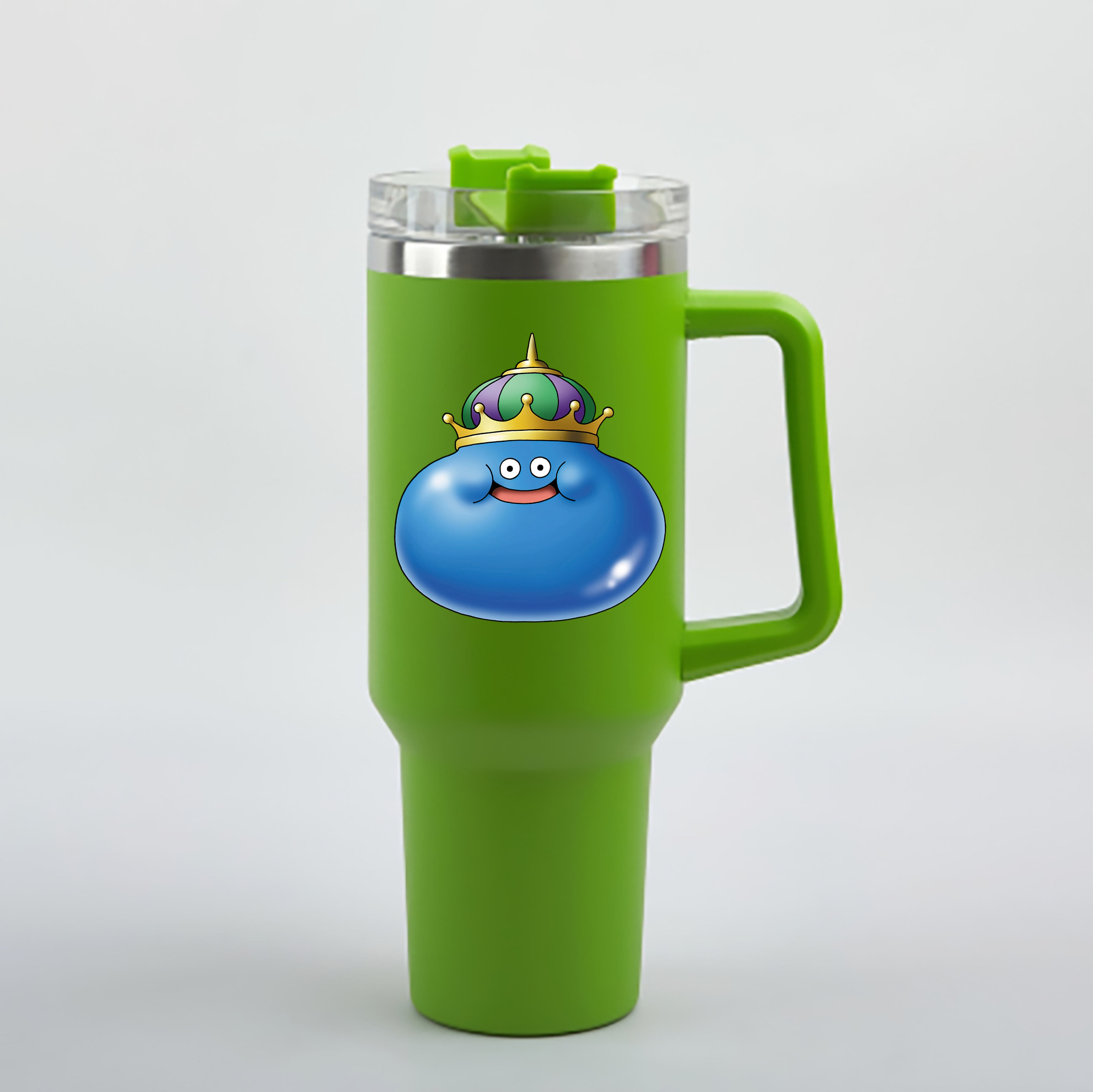 （画像用） ドラゴンクエスト Doragon Kuesuto Dragon Quest 1200mL車用タンブラー - クリスタルステッカー（プラスチックストロー付き）
